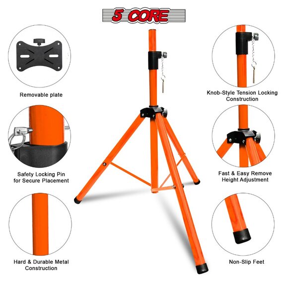 Speaker Stand Tripod 72 Inch DJ Studio Monitor Stands SS HD 2PK ORG WOB - Picture 6 of 10